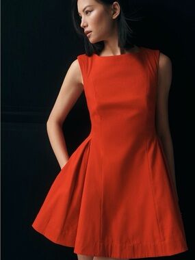 Anthropologie Bold Red Sleeveless Mini Dress